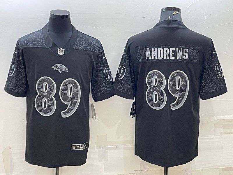 Men Baltimore Ravens #89 Andrews Black Reflector 2022 Nike Limited NFL Jersey